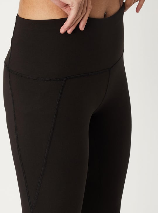 Women Solid High-Waist Knit Tights