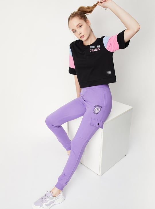 Women Colourblock Crop T-shirt