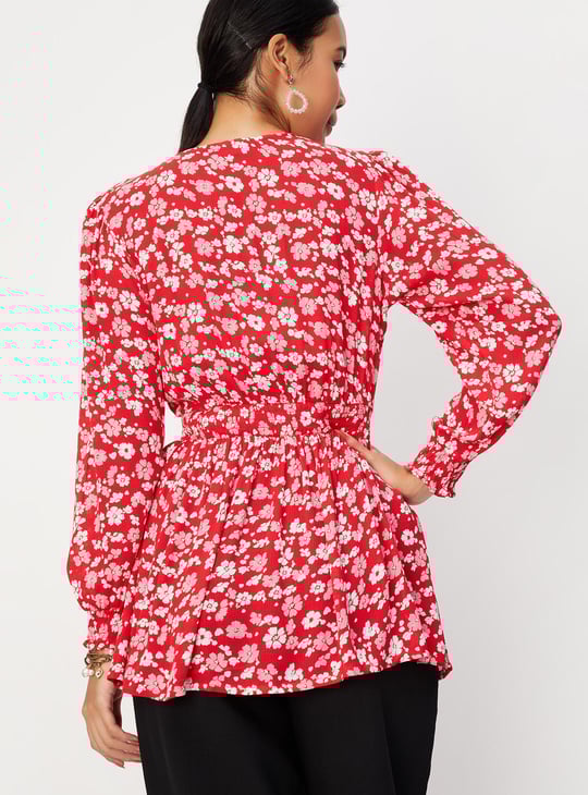 Women Printed Smocked Waist Tunic