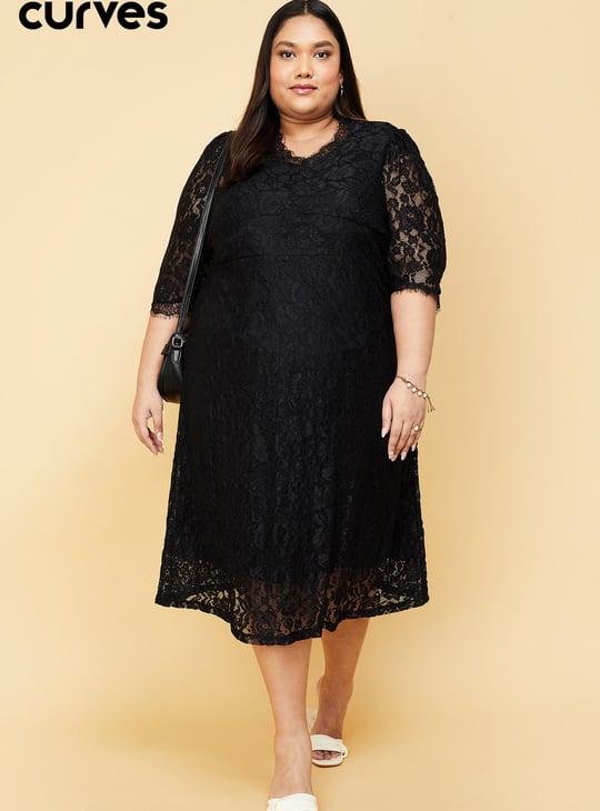 Women Lace Fit and Flare Dress