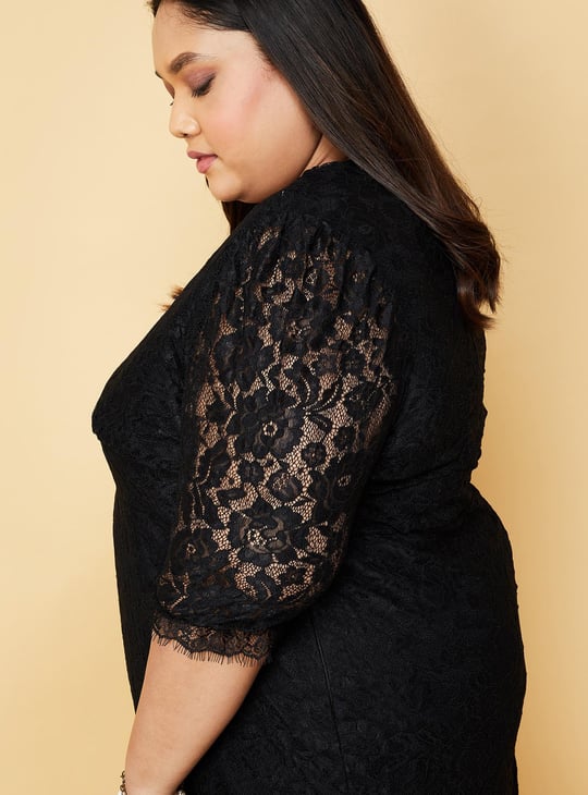 Women Lace Fit and Flare Dress