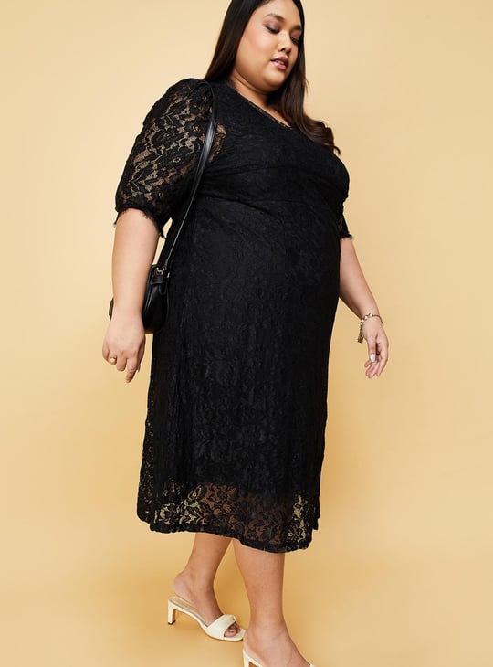 Women Lace Fit and Flare Dress