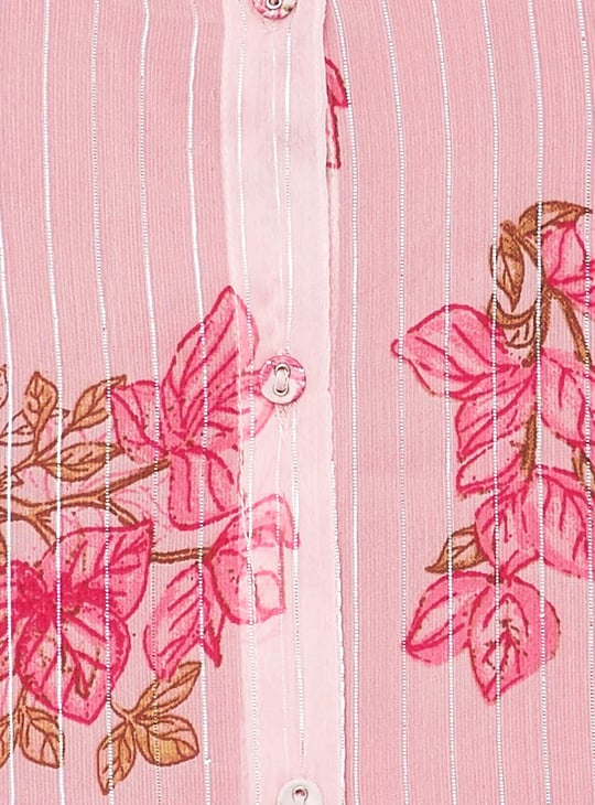 Women Printed Layered Button-Down Kurta