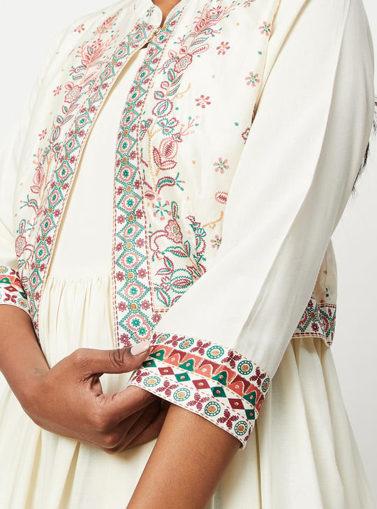 Women Printed Kurta with Jacket