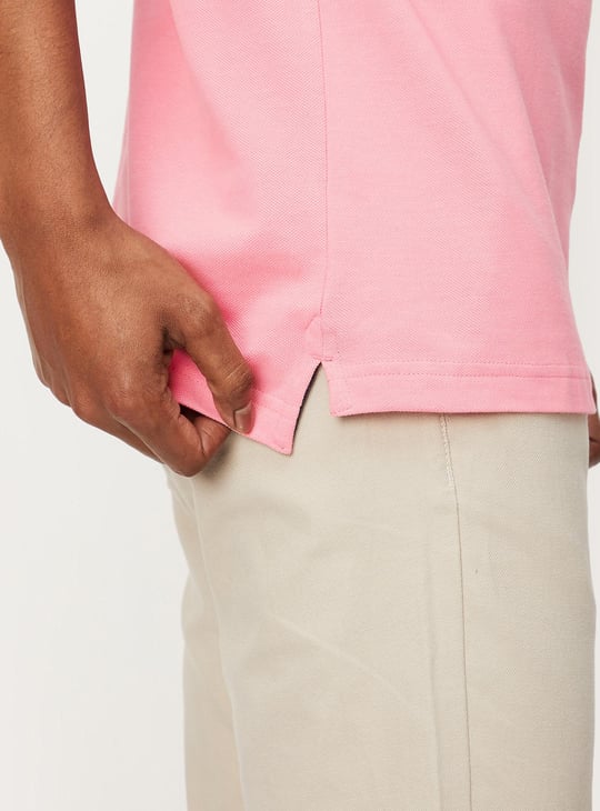 Men Number Sleeve Slim Fit Polo