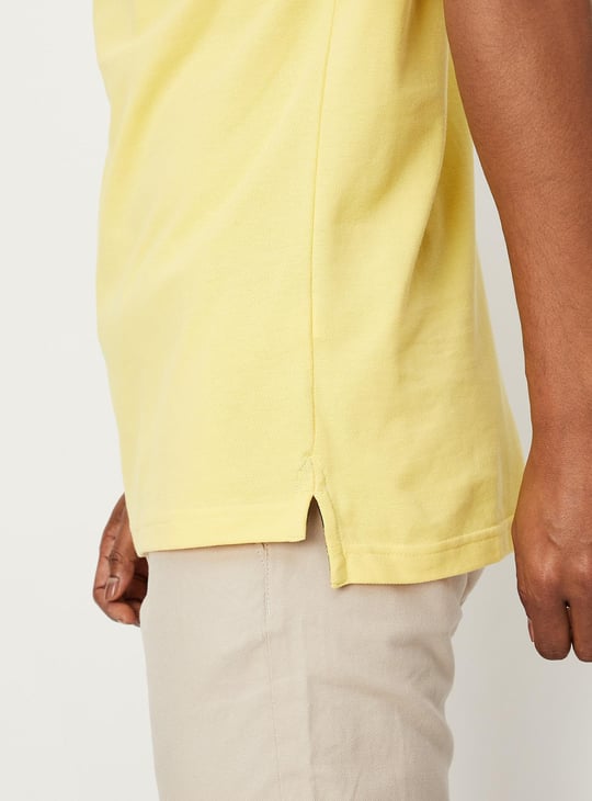 Men Number Sleeve Slim Fit Polo
