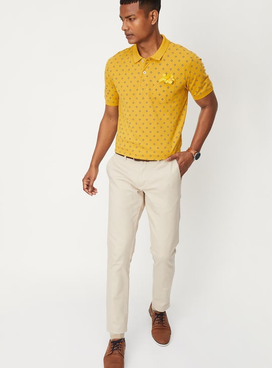 Men Printed Pocket Polo T-shirt