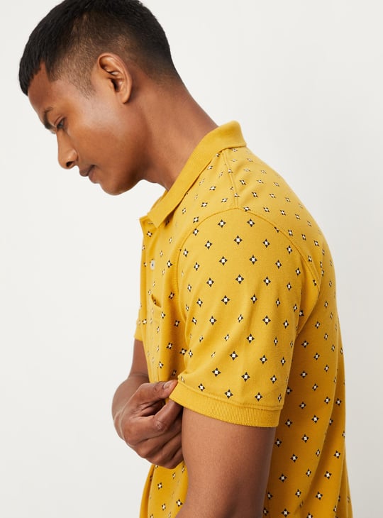 Men Printed Pocket Polo T-shirt
