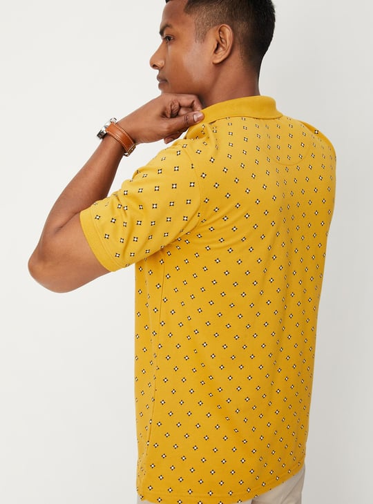 Men Printed Pocket Polo T-shirt