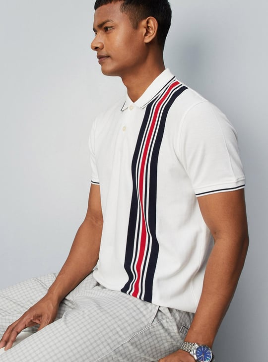 Men Vertical Striped Slim Fit Polo