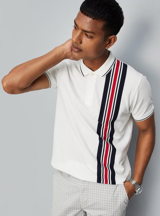 Men Vertical Striped Slim Fit Polo