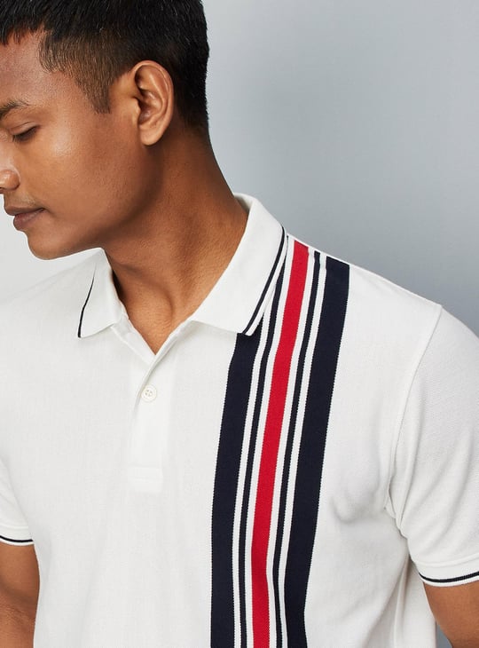 Men Vertical Striped Slim Fit Polo