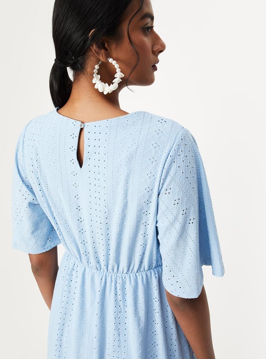 Women Schiffli Embroidered Knit Dress