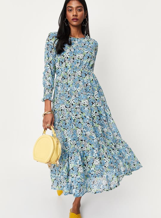 Women Printed Flared Maxi Dress