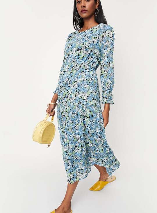 Women Printed Flared Maxi Dress