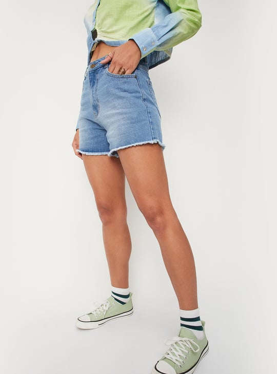 Women Regular Fit Denim Shorts