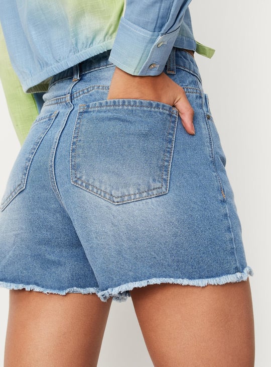 Women Regular Fit Denim Shorts
