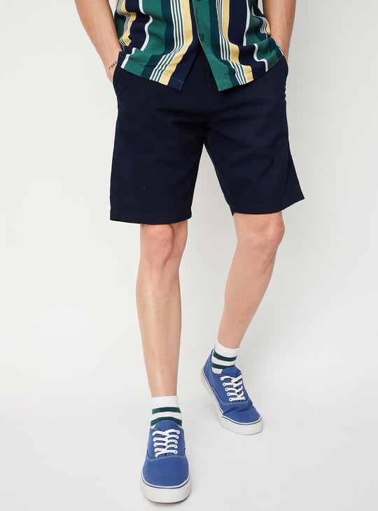 Men Solid Slim Fit Stretch Shorts