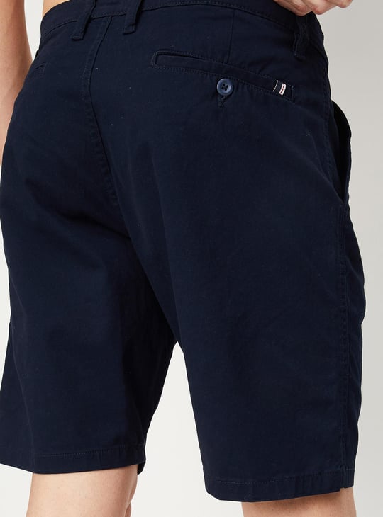 Men Solid Slim Fit Stretch Shorts