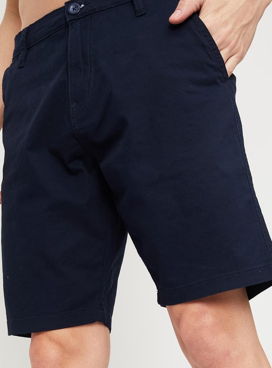 Men Solid Slim Fit Stretch Shorts