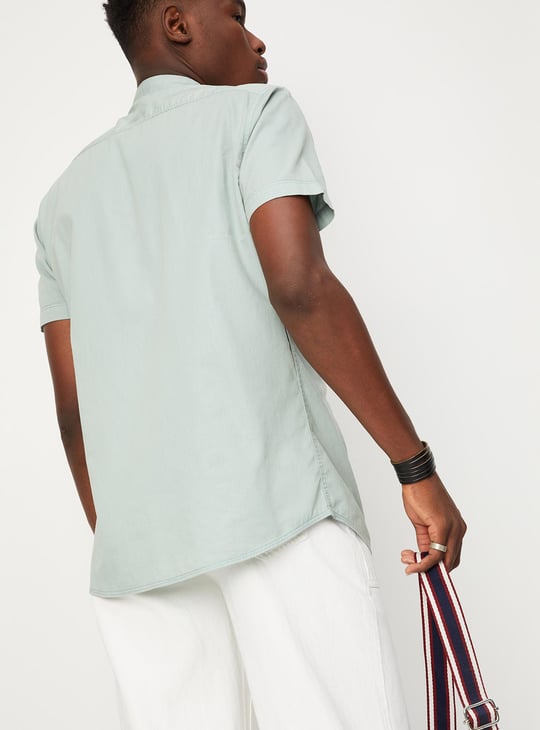 Men Garment Dyed Double Pocket Shirt