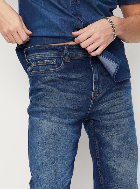 Men Washed Bootcut Jeans