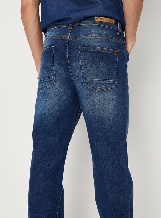 Men Washed Bootcut Jeans
