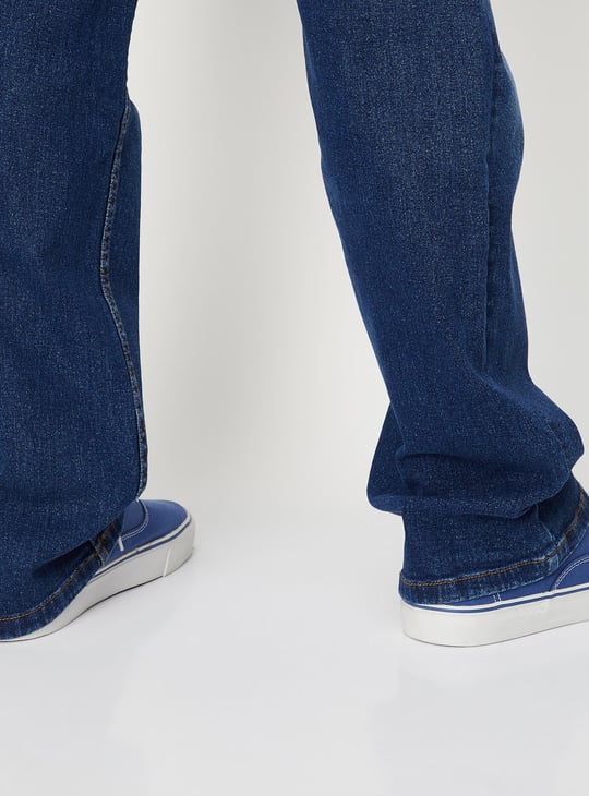 Men Washed Bootcut Jeans