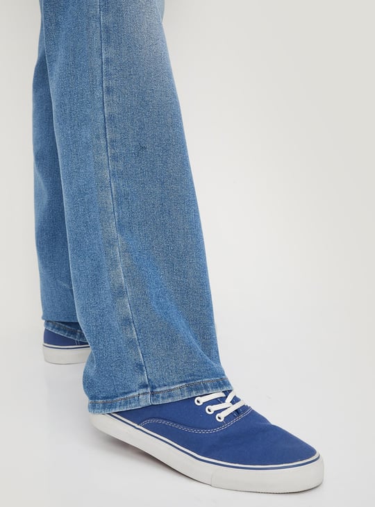 Men Washed Bootcut Jeans