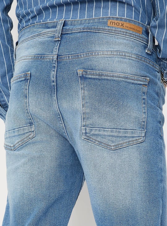 Men Washed Bootcut Jeans