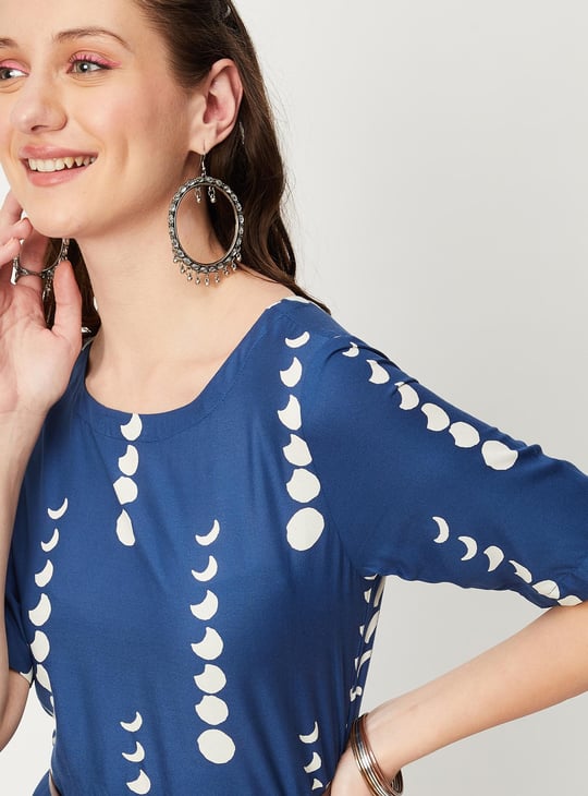 Women Printed Waterfall Hem Dress