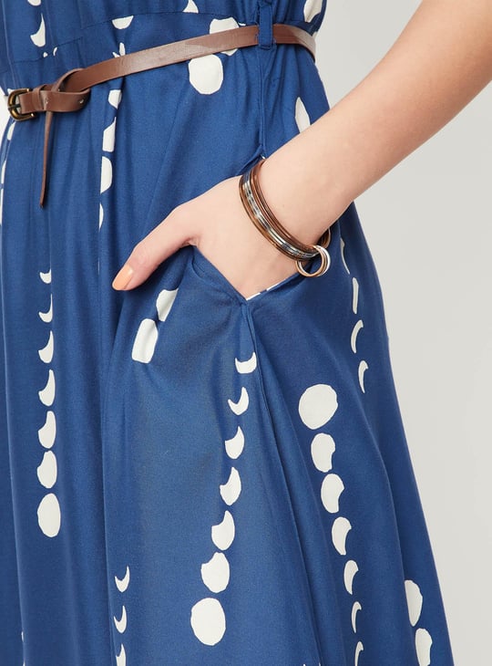 Women Printed Waterfall Hem Dress