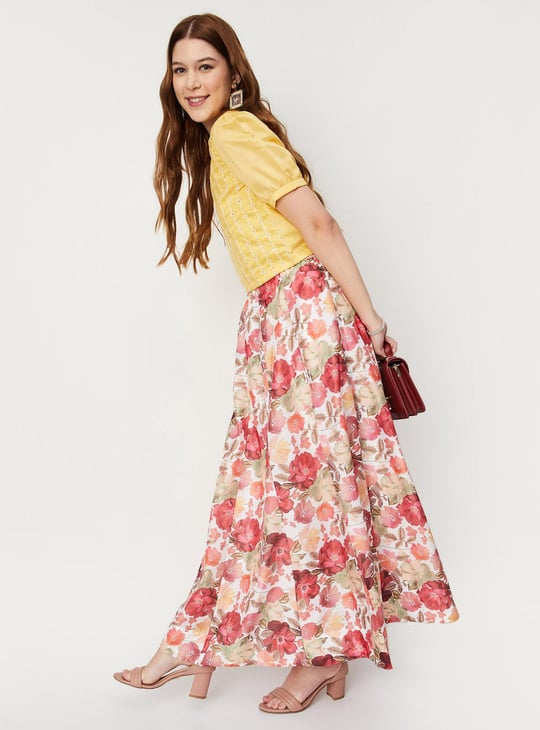 Women Floral Printed Maxi Skirt
