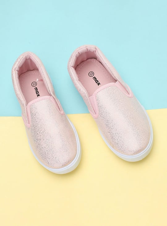 Girls Shimmery Slip-On Casual Shoes