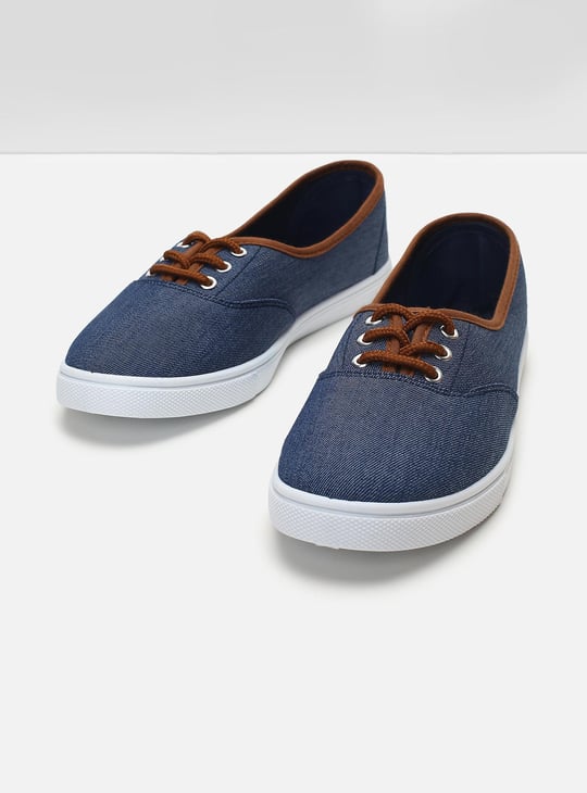 navy blue blue canvas trainers womens
