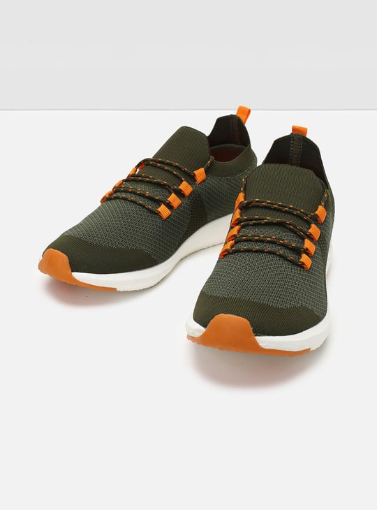 Men Flyknit Lace-Up Sports Shoes