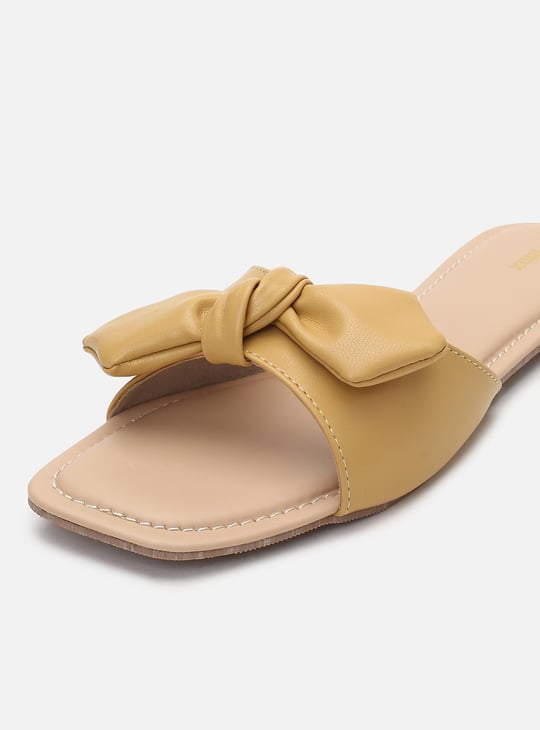 Women Bow-Detailed Slide Sandals
