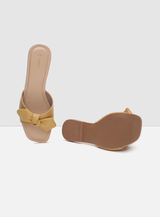 Women Bow-Detailed Slide Sandals