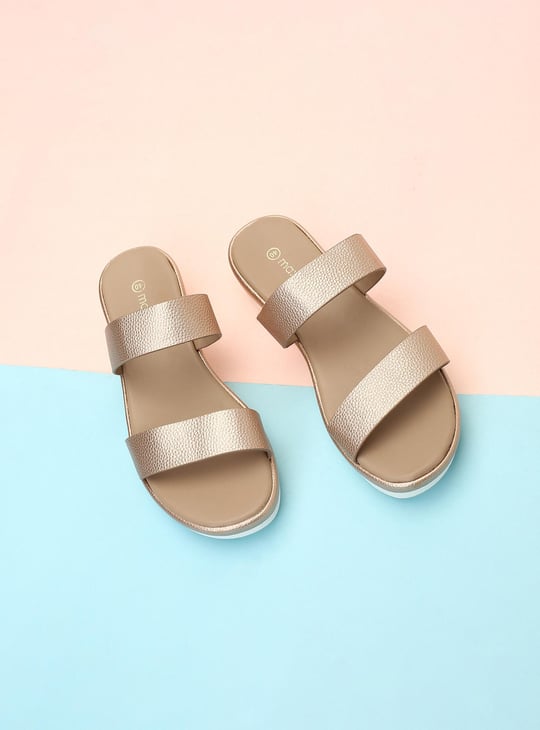 Women Textured Wedge Sandals Gold Textured