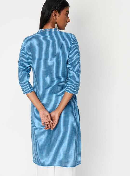 Women Striped Button Down Kurta