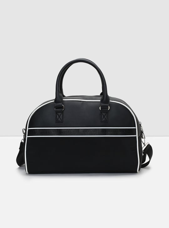Women Printed Duffle Bag with Contrast Piping