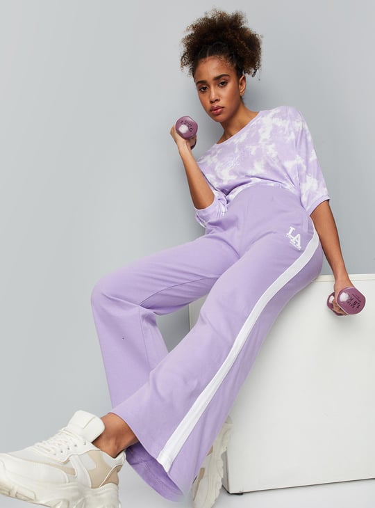 Women Side Taped Wide Leg Track Pants