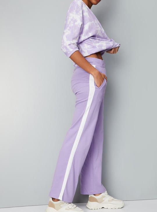 Women Side Taped Wide Leg Track Pants