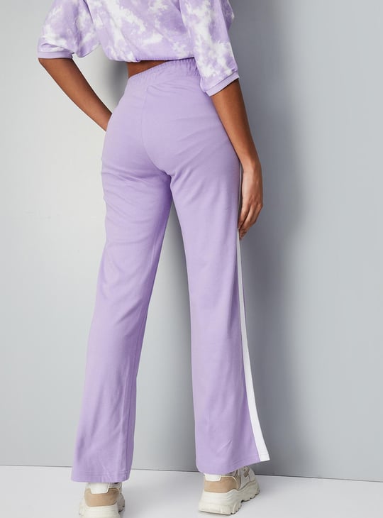 Women Side Taped Wide Leg Track Pants