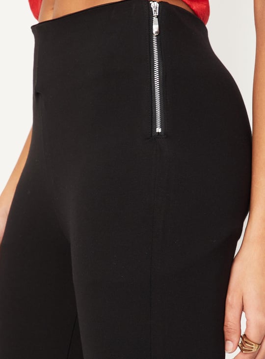 Women Solid High-Waist Treggings