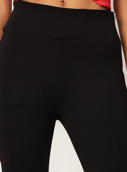 Women Solid High-Waist Treggings