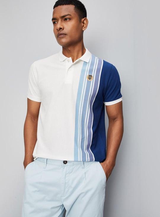 Men Vertical Striped Slim Fit Polo