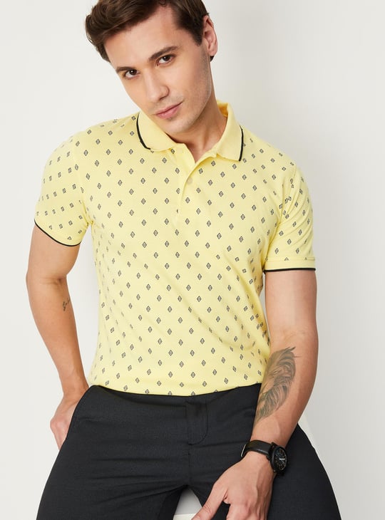 Men Printed Slim Fit Polo