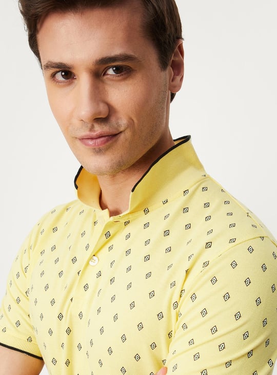 Men Printed Slim Fit Polo