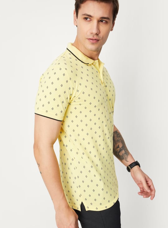 Men Printed Slim Fit Polo